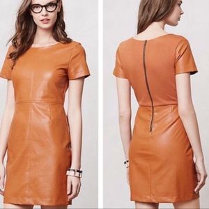 ☀️ Anthropologie Vegan Leather Shift Dress